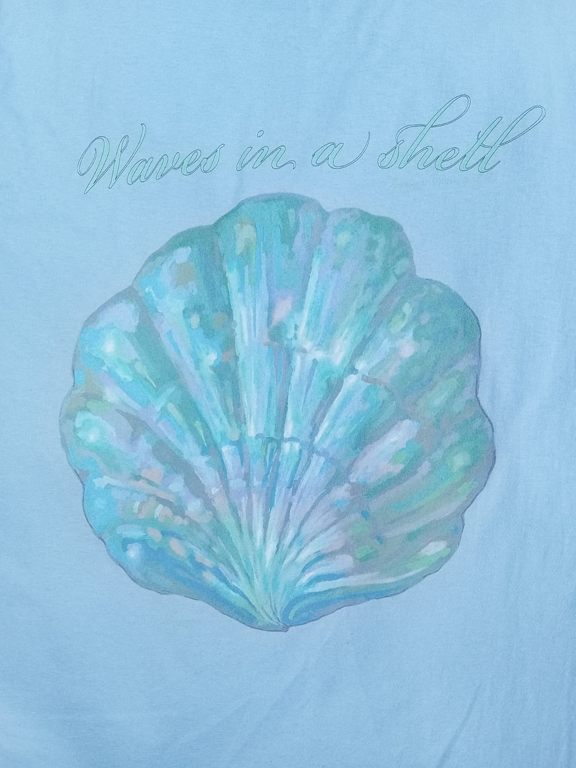 Mermaid aesthetic pearl shell woman T-shirt, oversized womens trendy clam tee
