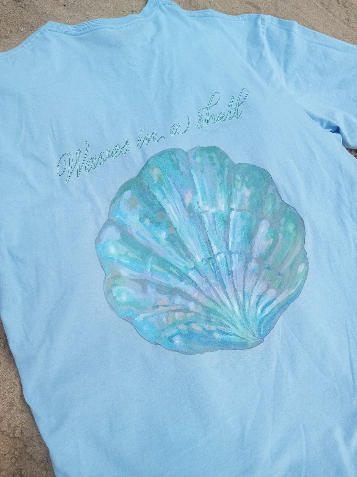 Mermaid aesthetic pearl shell woman T-shirt, oversized womens trendy clam tee