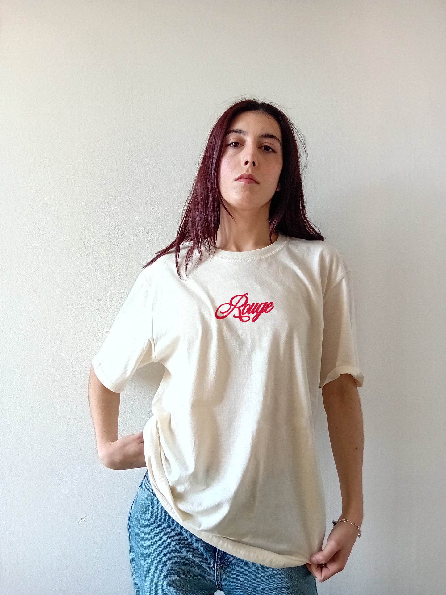 Aesthetic Red Retro T-shirt, Artsy Rouge baggy Tee