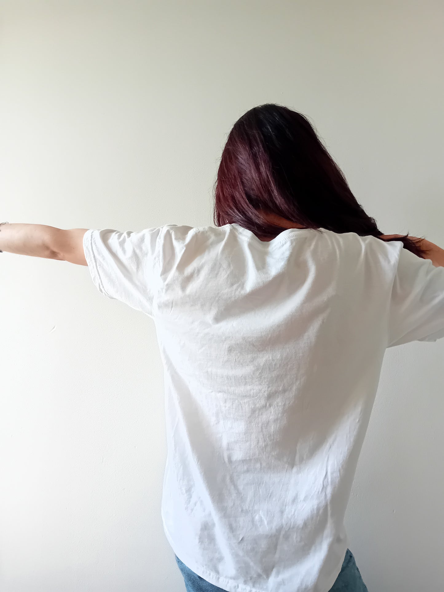 Aesthetic Blue Retro Tshirt, Artsy Bleu Oversized Baggy 90s Tshirt