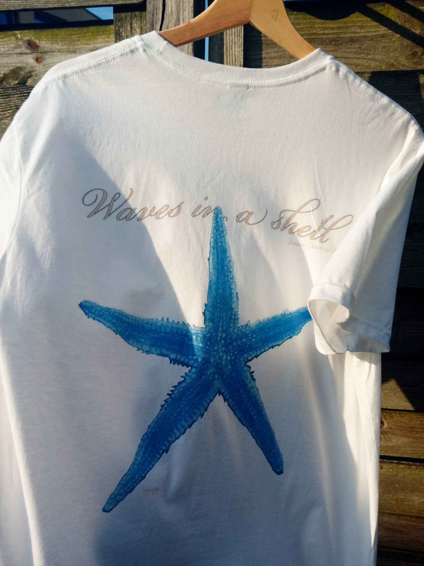 Mermaid aesthetic starfish woman T-shirt, oversized womens surf tees