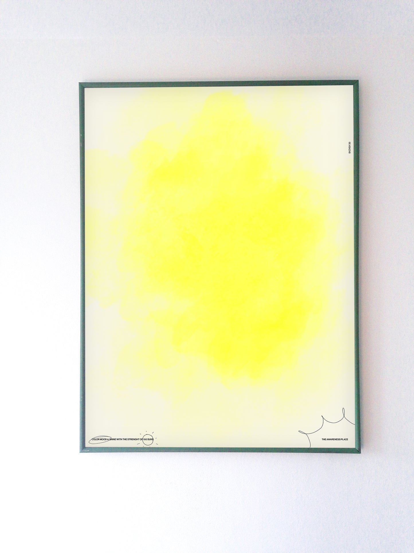 Yellow gradient aura retro wall art print front