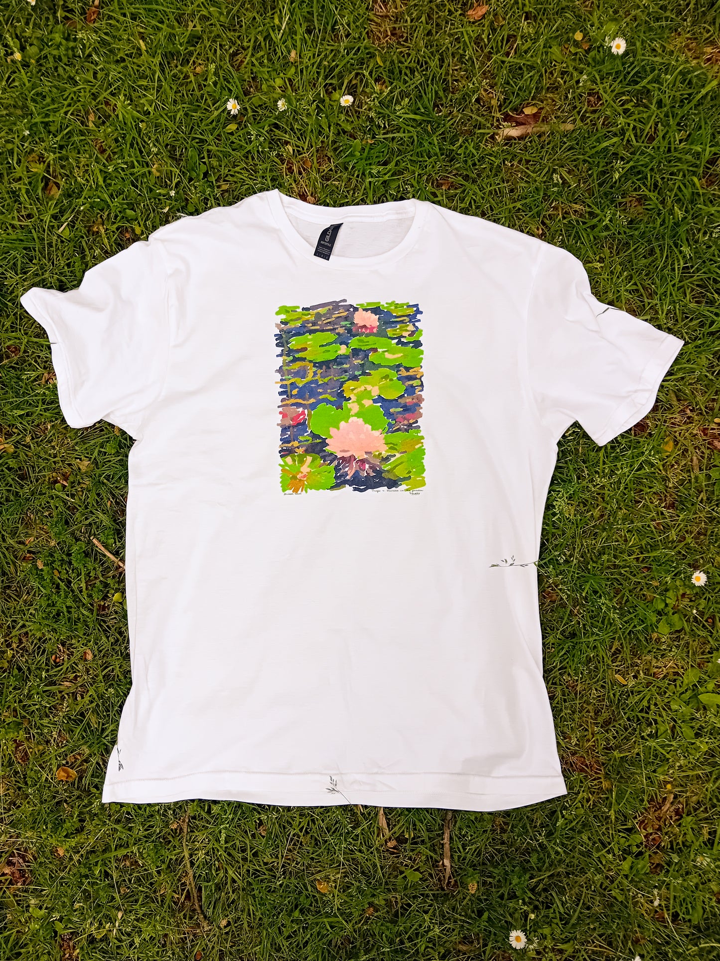 Fairy lily pads artsy woman T-shirt, fall earthy trendy tee