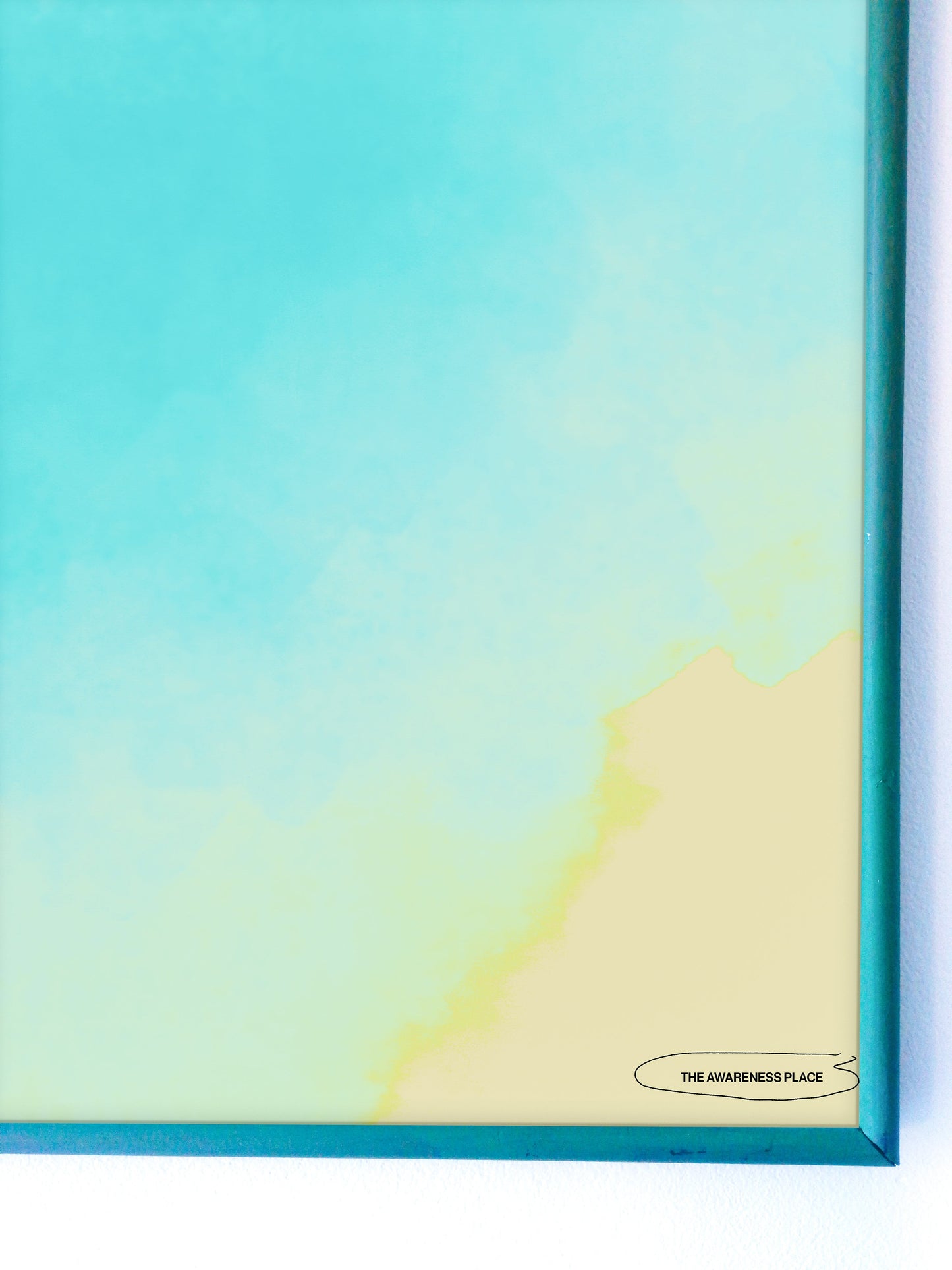 blue gradient retro wall art print detail
