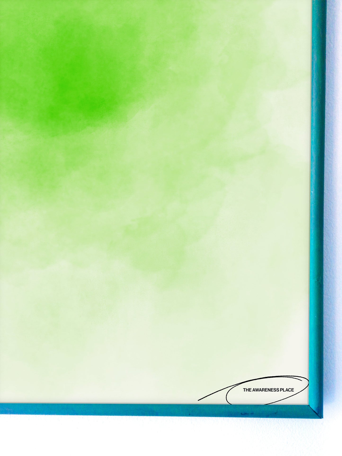 Lime gradient retro wall art print detail