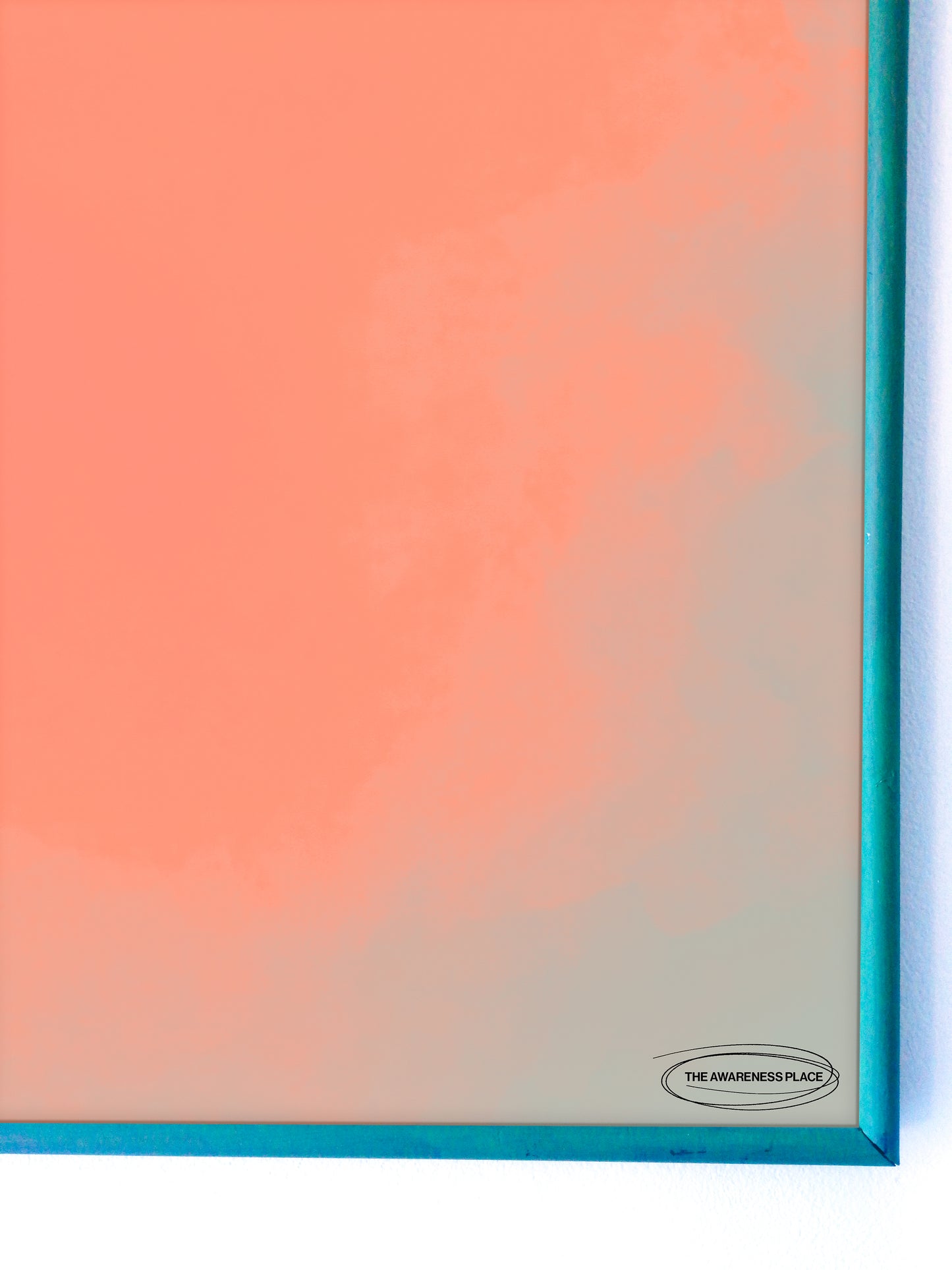 Peach gradient retro wall art print detail