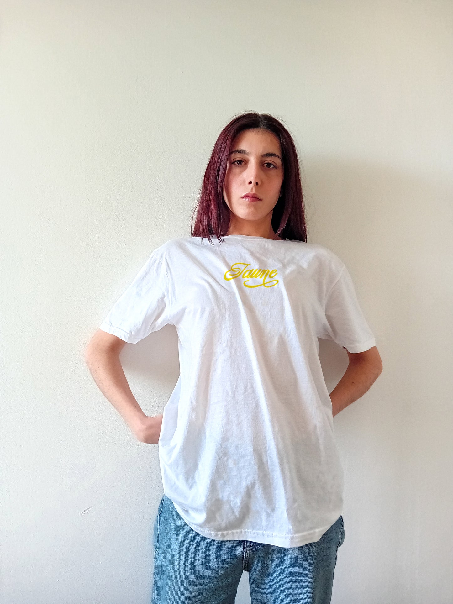 Aesthetic Yellow Retro Tshirt, Artsy Jaune baggy Tee