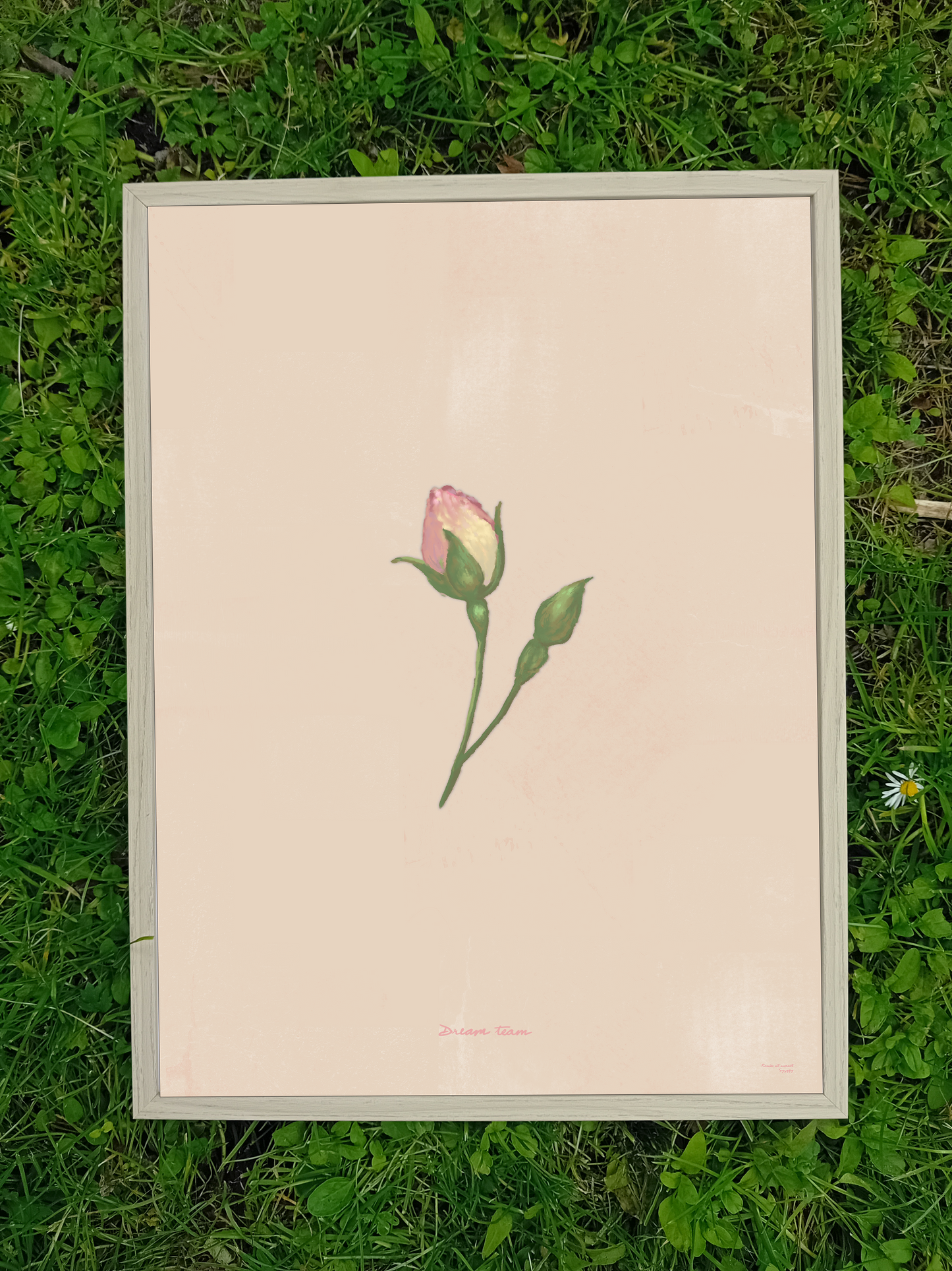 rose vintage boho wall art print front