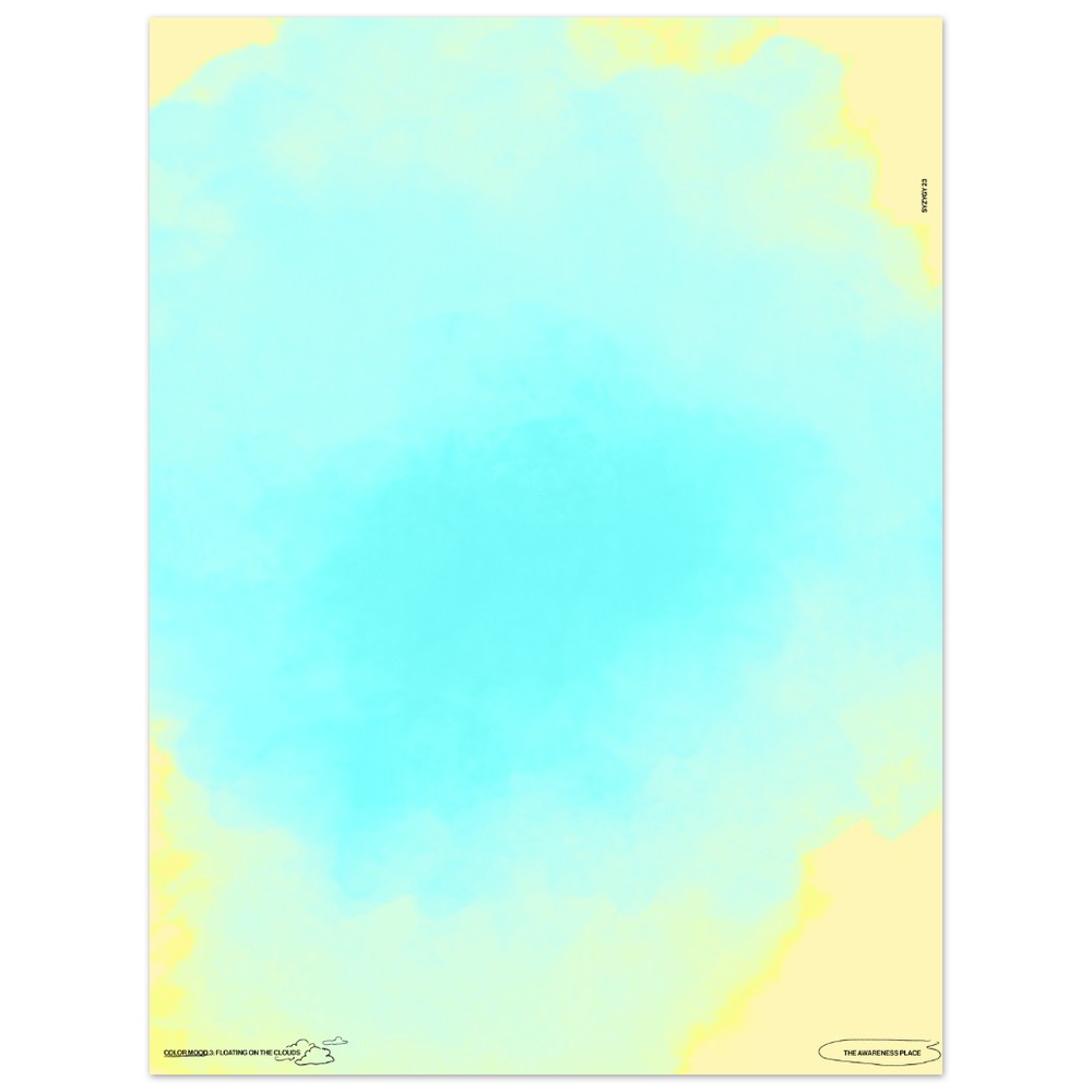 blue gradient retro wall art print unframed