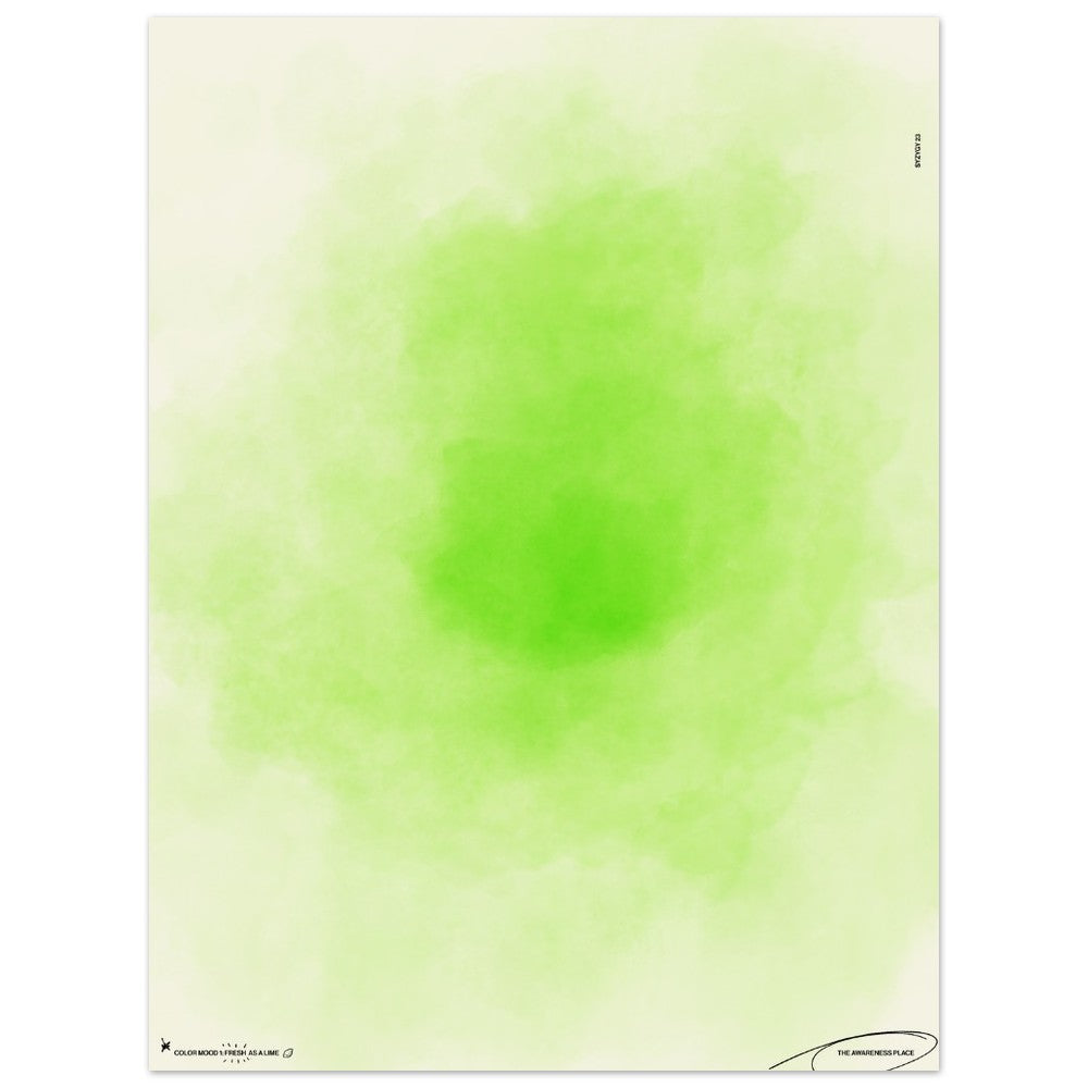Lime gradient retro wall art print unframed
