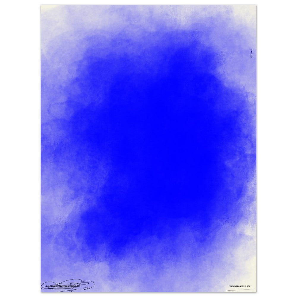 Dark blue gradient retro art print unframed