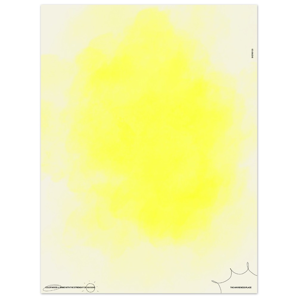 Yellow gradient aura retro wall art print unframed