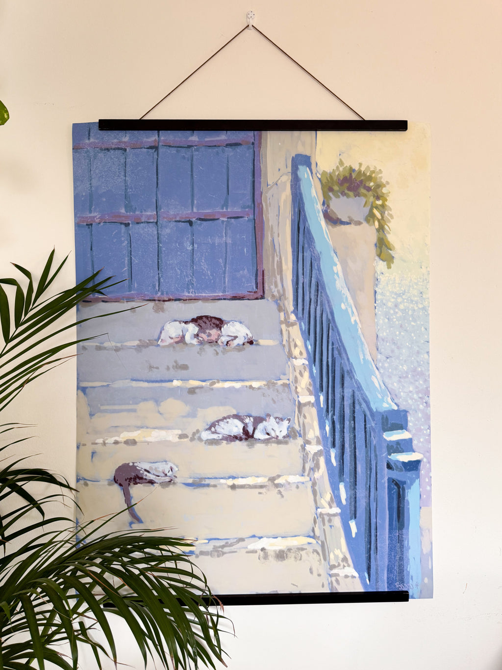 Art print with hanger Sleeping cats
