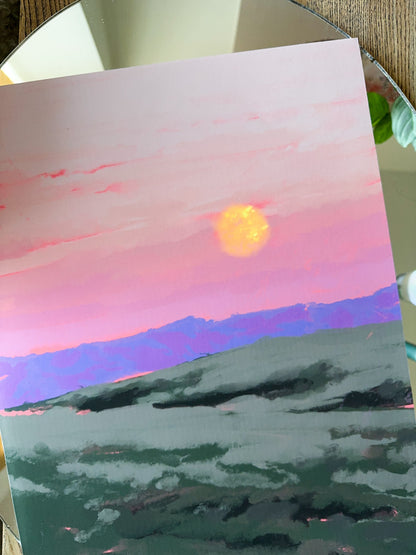 Boho wall art sunset lights
