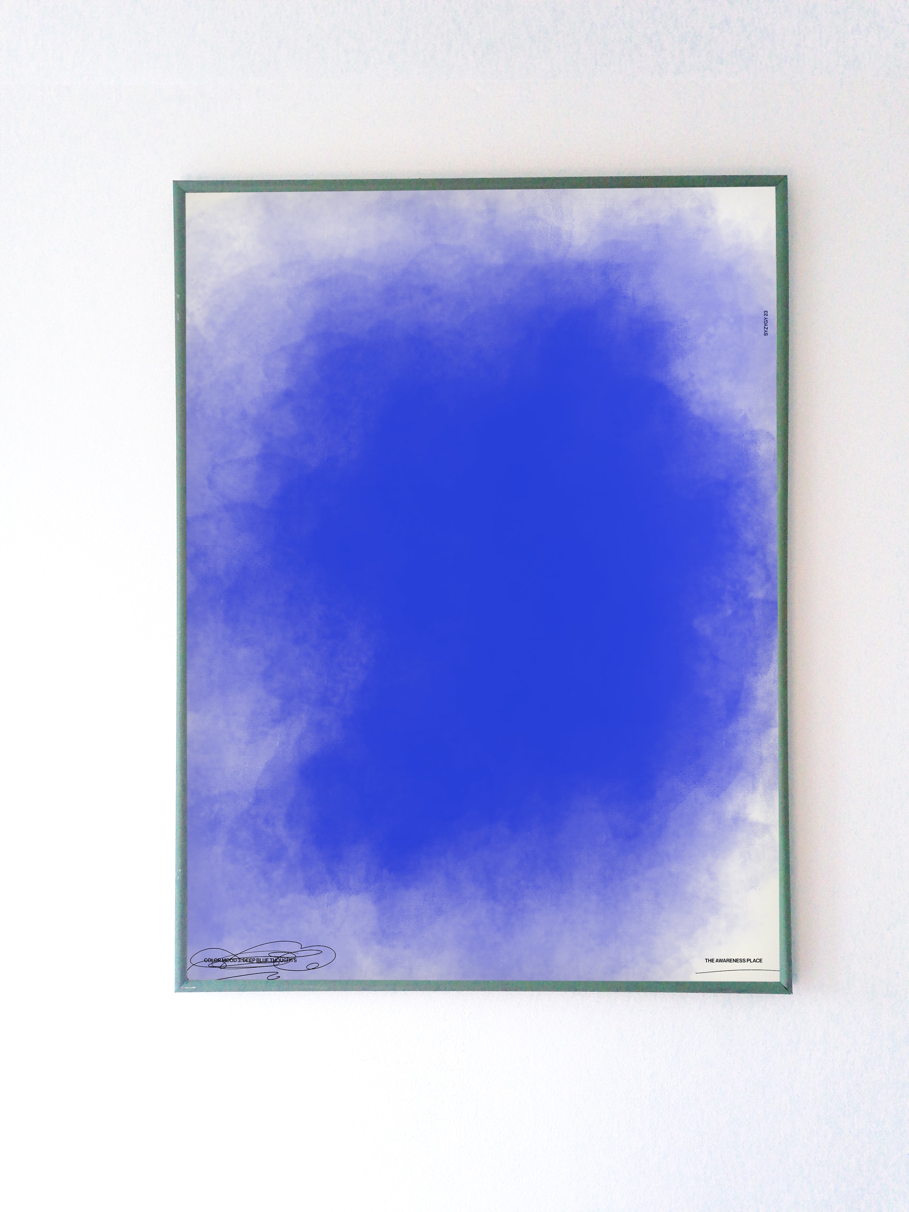 Dark blue gradient abstract retro art print front