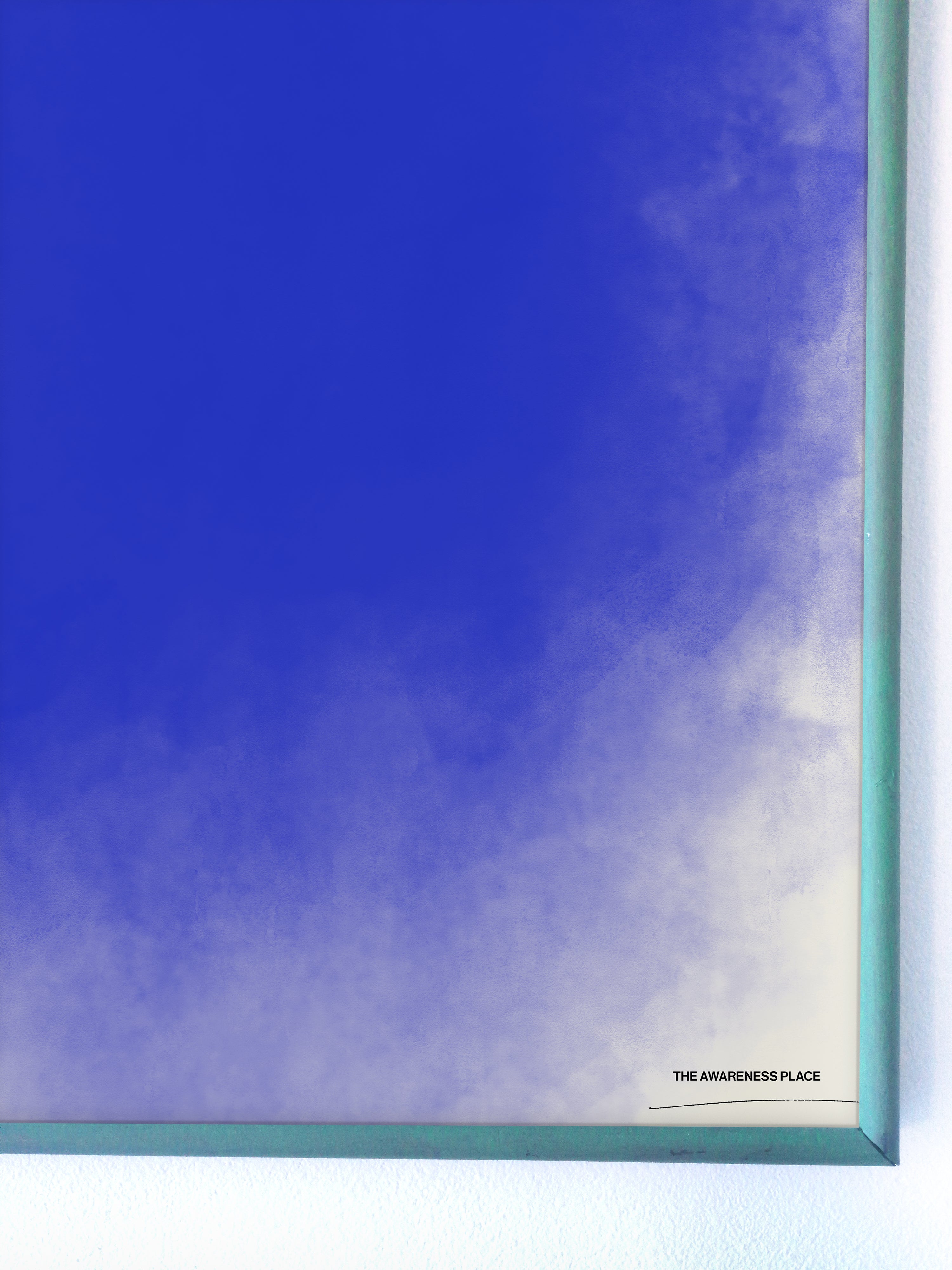 Dark blue gradient retro art print detail