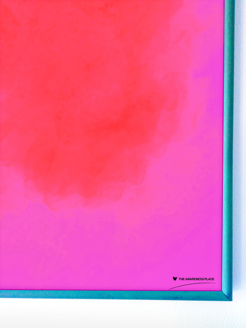 Pink red gradient retro wall art detail