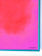 Pink red gradient retro wall art detail