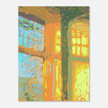 Colorful impressionistic unframed art print with vibrant colors on a white background