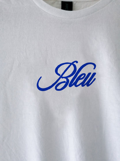 Aesthetic Blue Retro Tshirt, Artsy Bleu Oversized Baggy 90s Tshirt