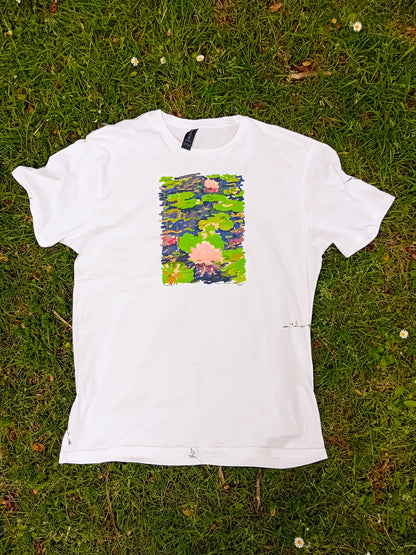 Fairy lily pads artsy woman T-shirt, fall earthy trendy tee