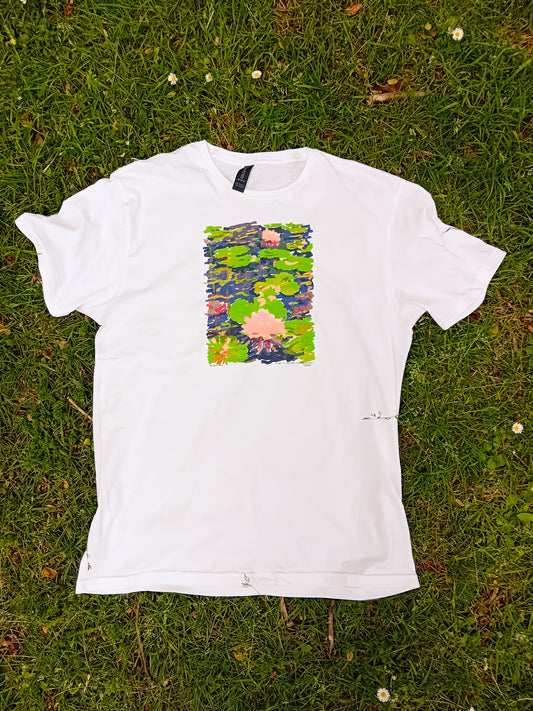 Fairy lily pads artsy woman T-shirt, fall earthy trendy tee