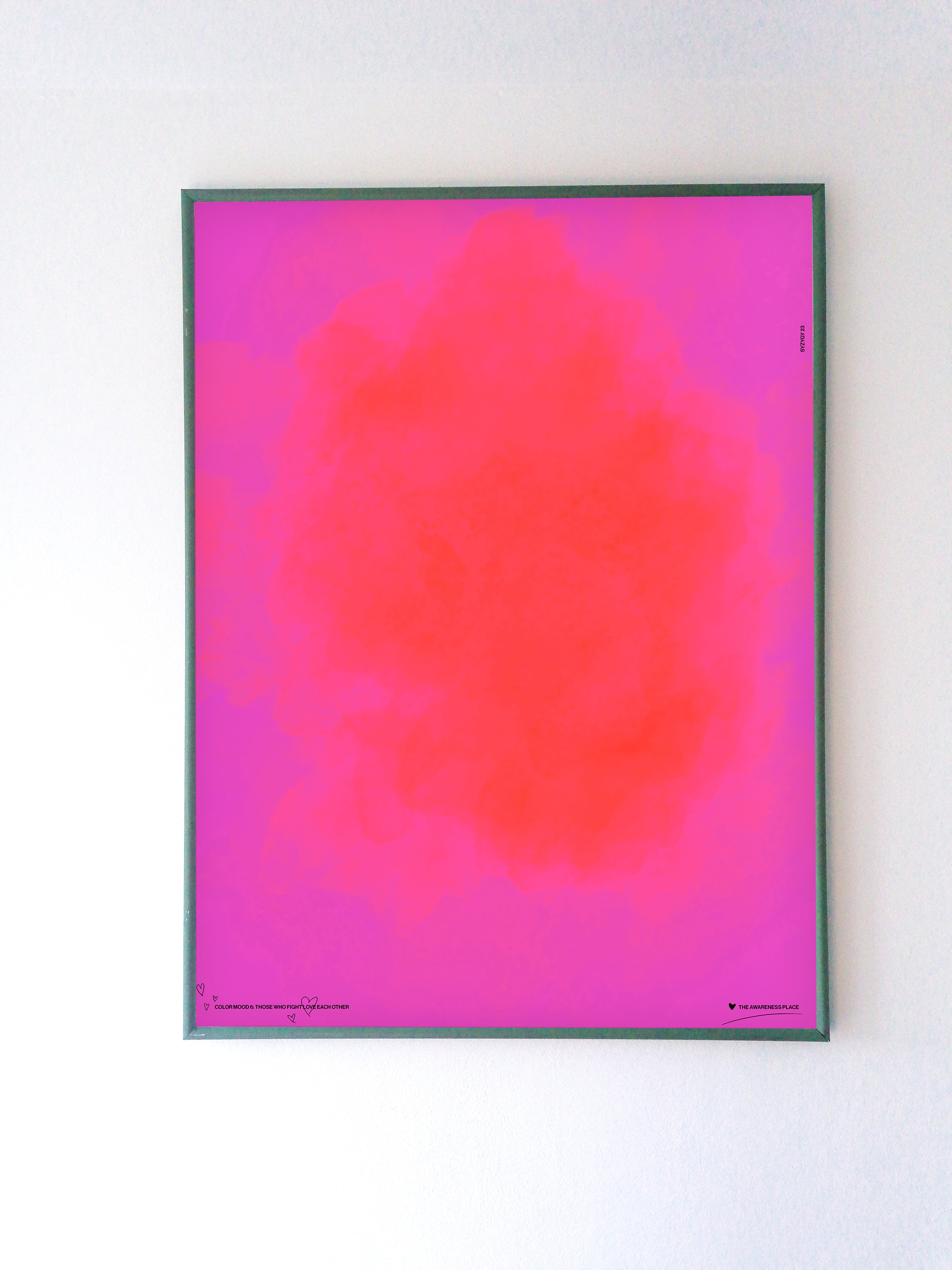 Pink red gradient retro wall art  front
