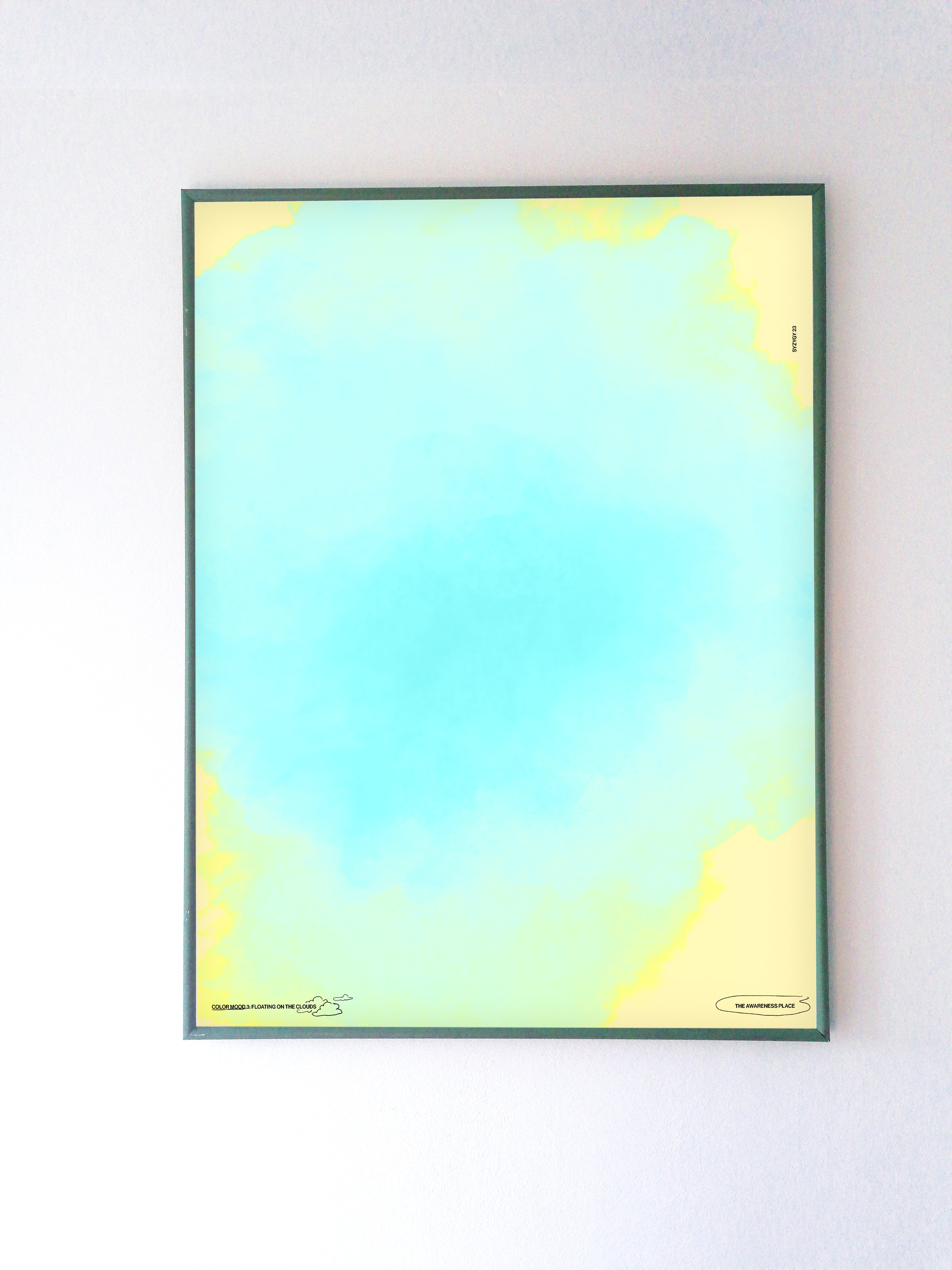 blue gradient retro wall art print front