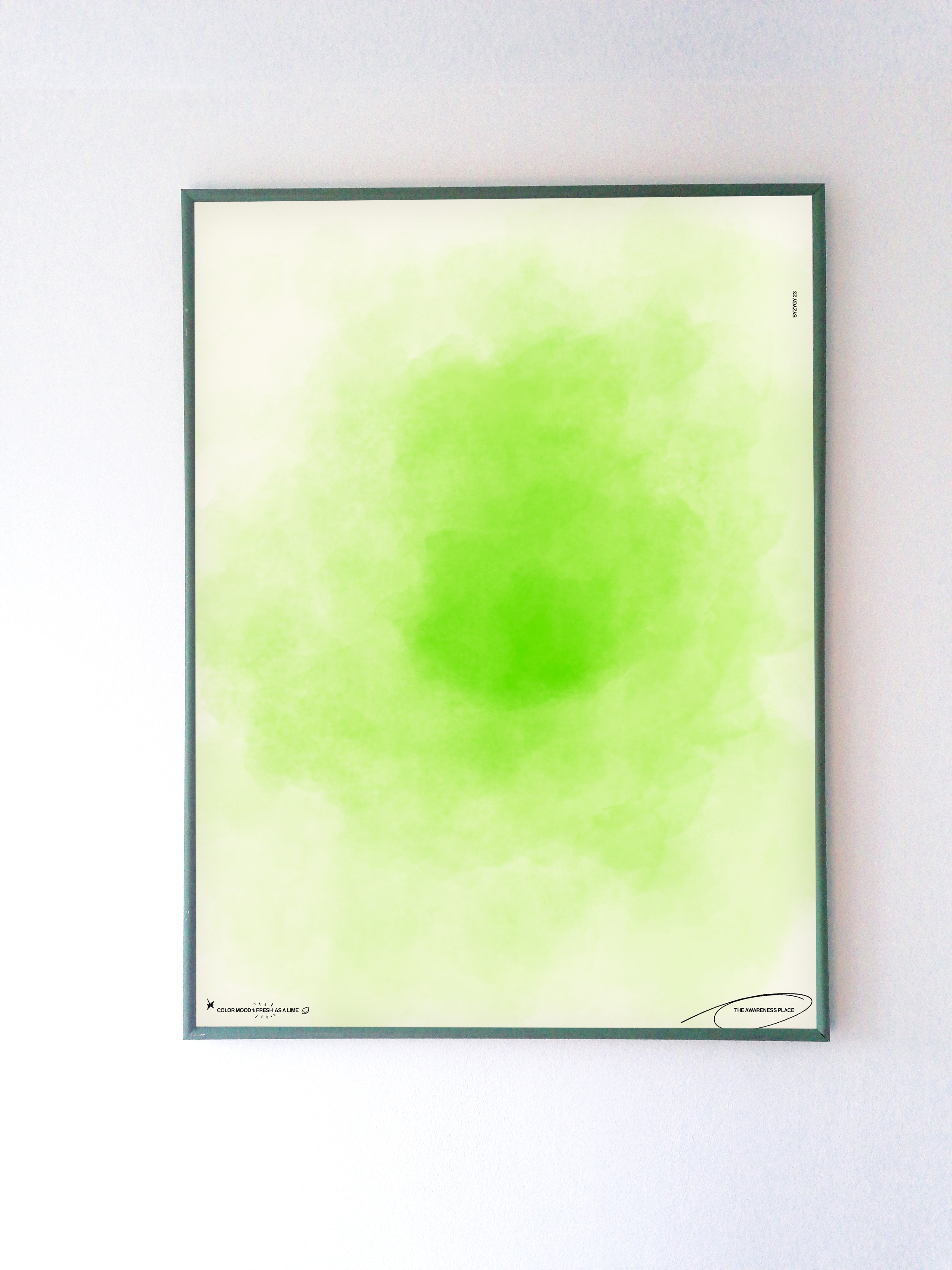 Lime gradient retro wall art print front