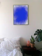 Dark blue gradient retro art print decor bedroom