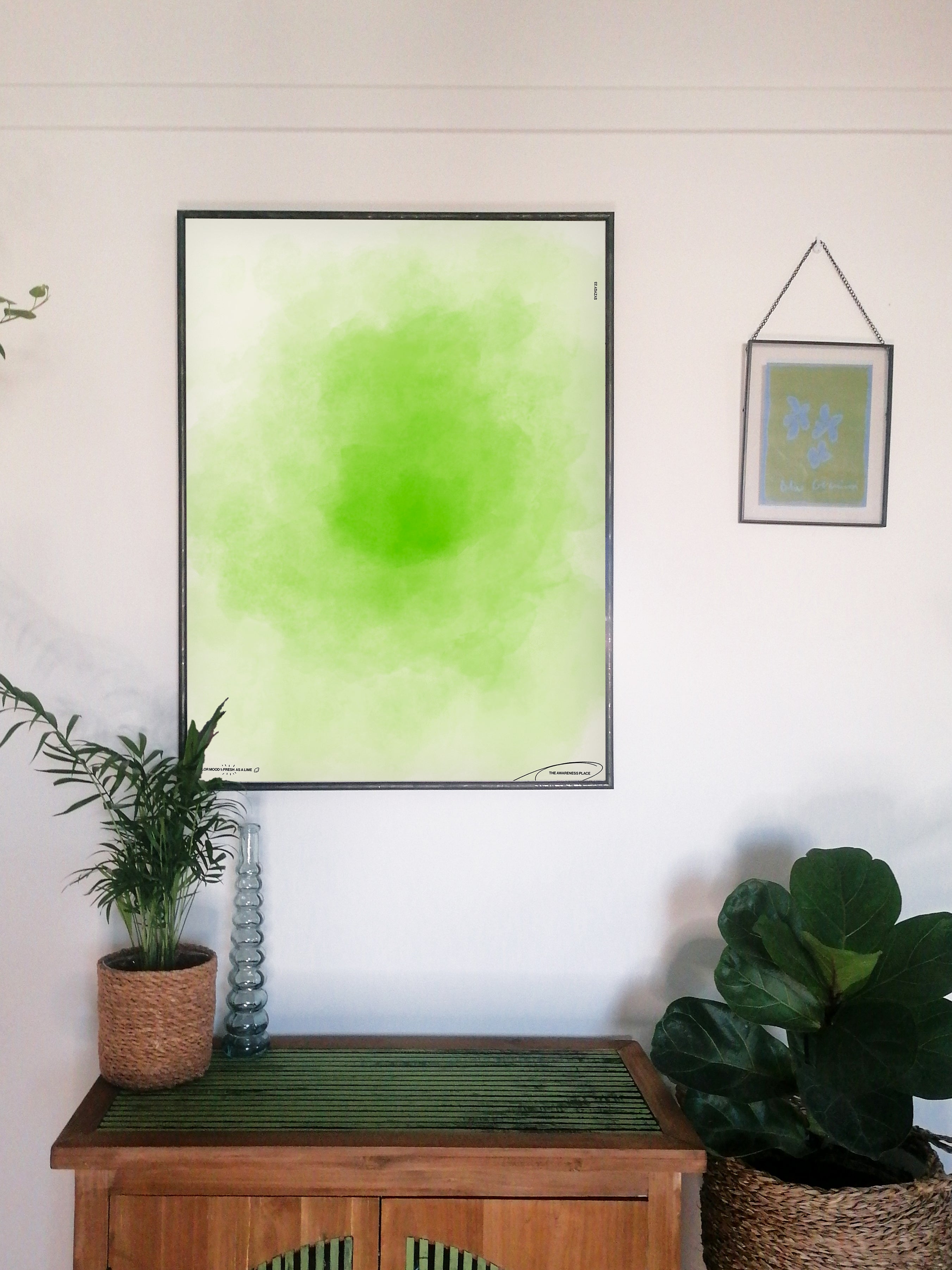 Lime gradient retro wall art print decor