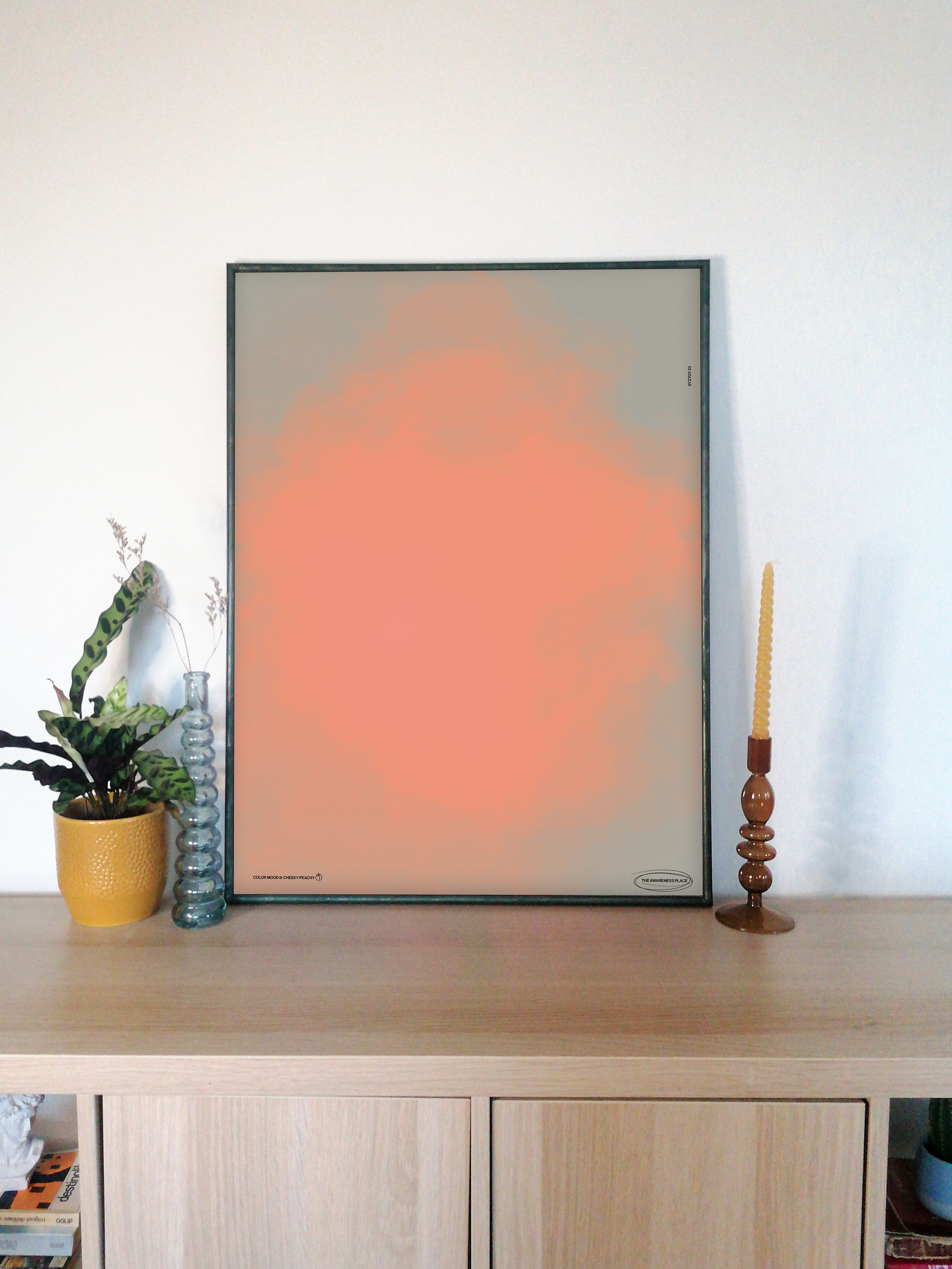 Peach gradient retro wall art print decor