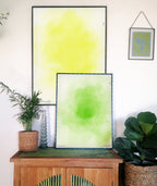Yellow gradient aura retro wall art print boho decor