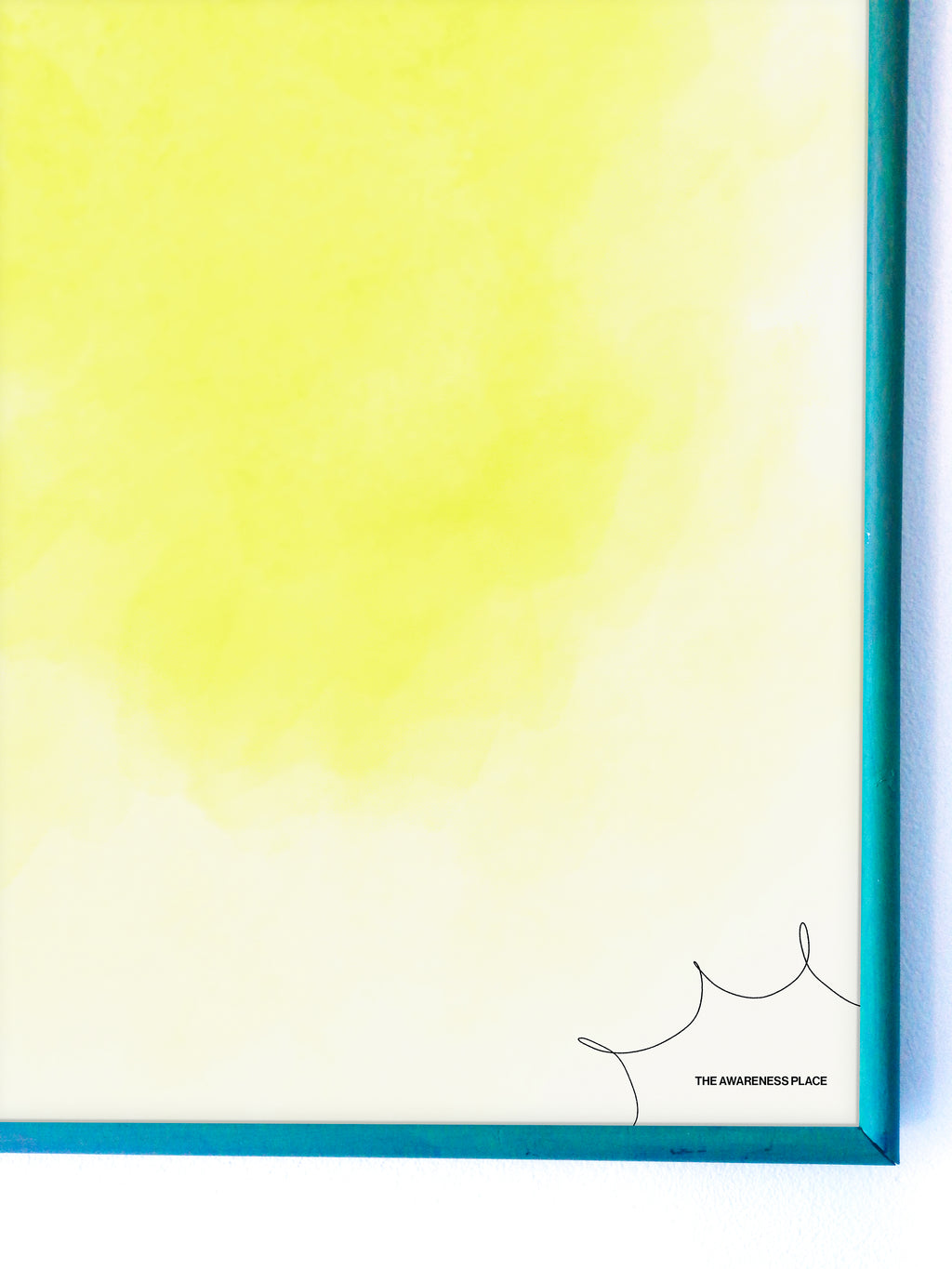 Yellow gradient aura retro wall art print detail