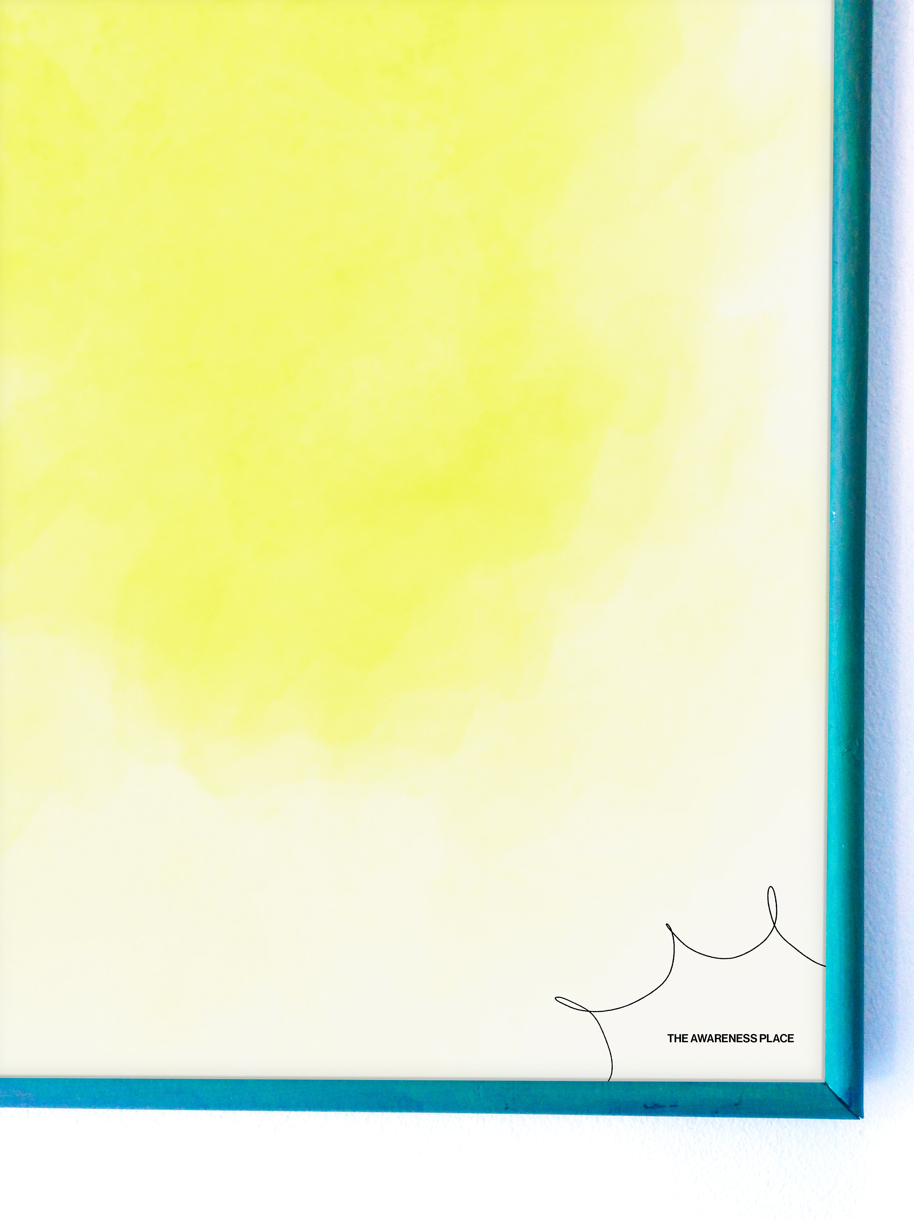 Yellow gradient aura retro wall art print detail