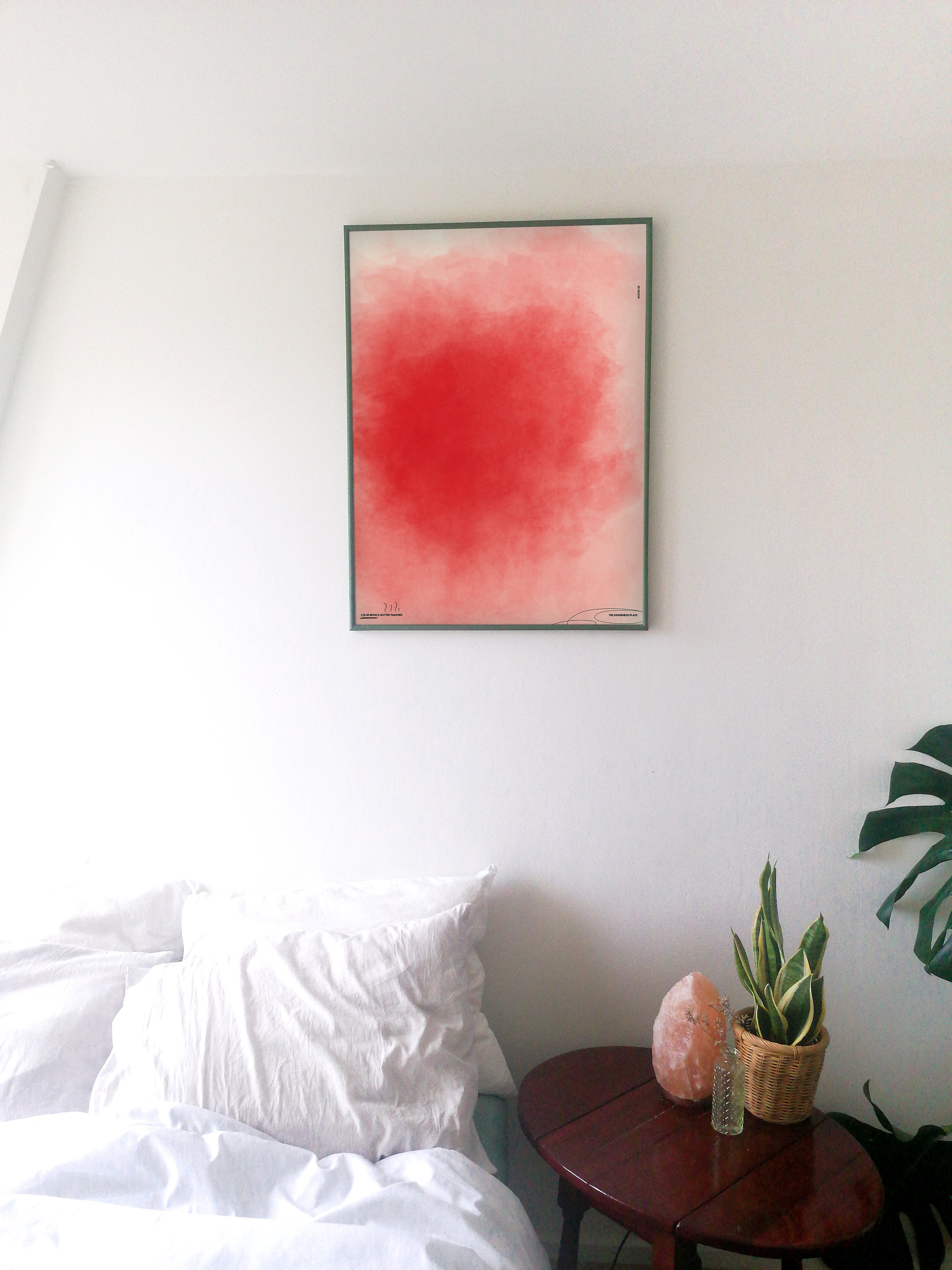 retro abstract art print bedroom 