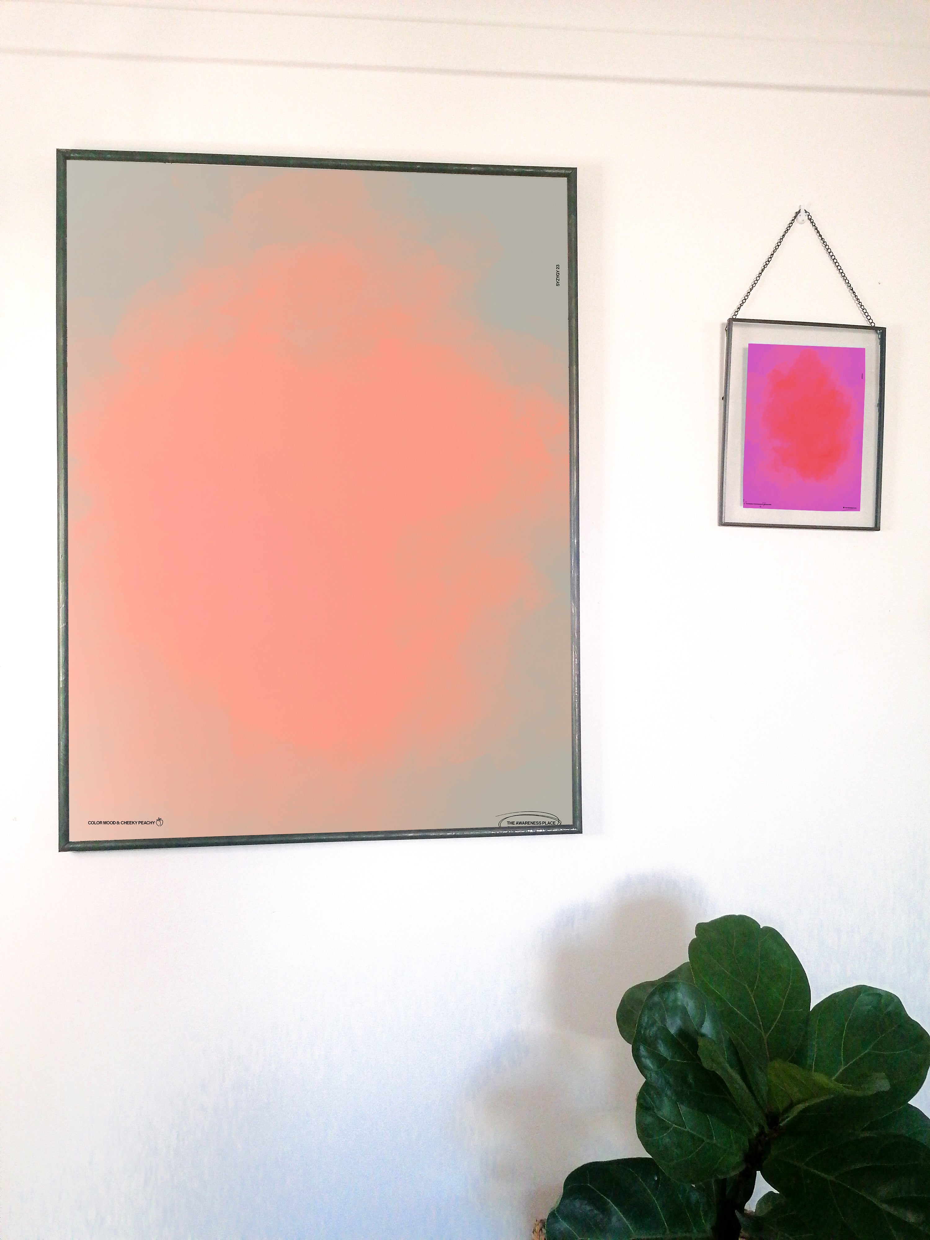 Peach gradient abstract retro wall art print 