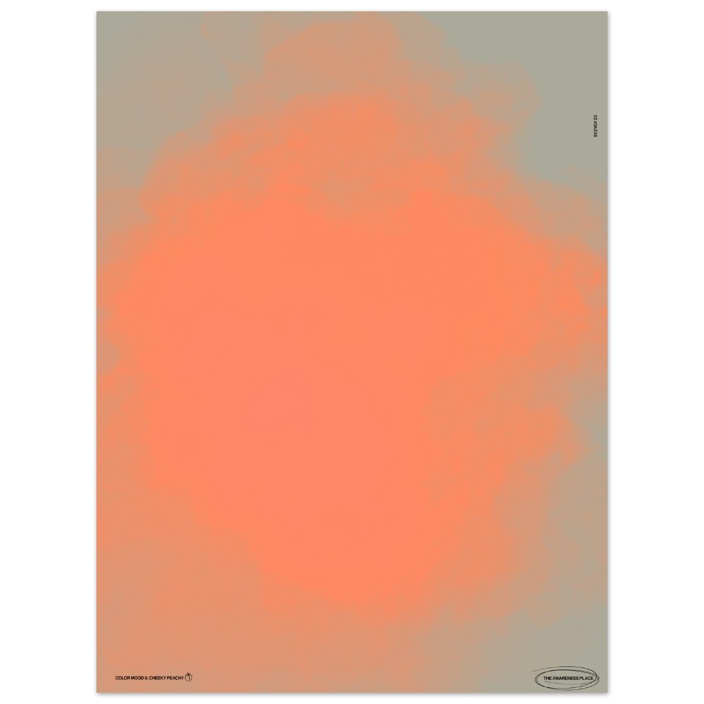 Peach gradient retro wall art print unframed