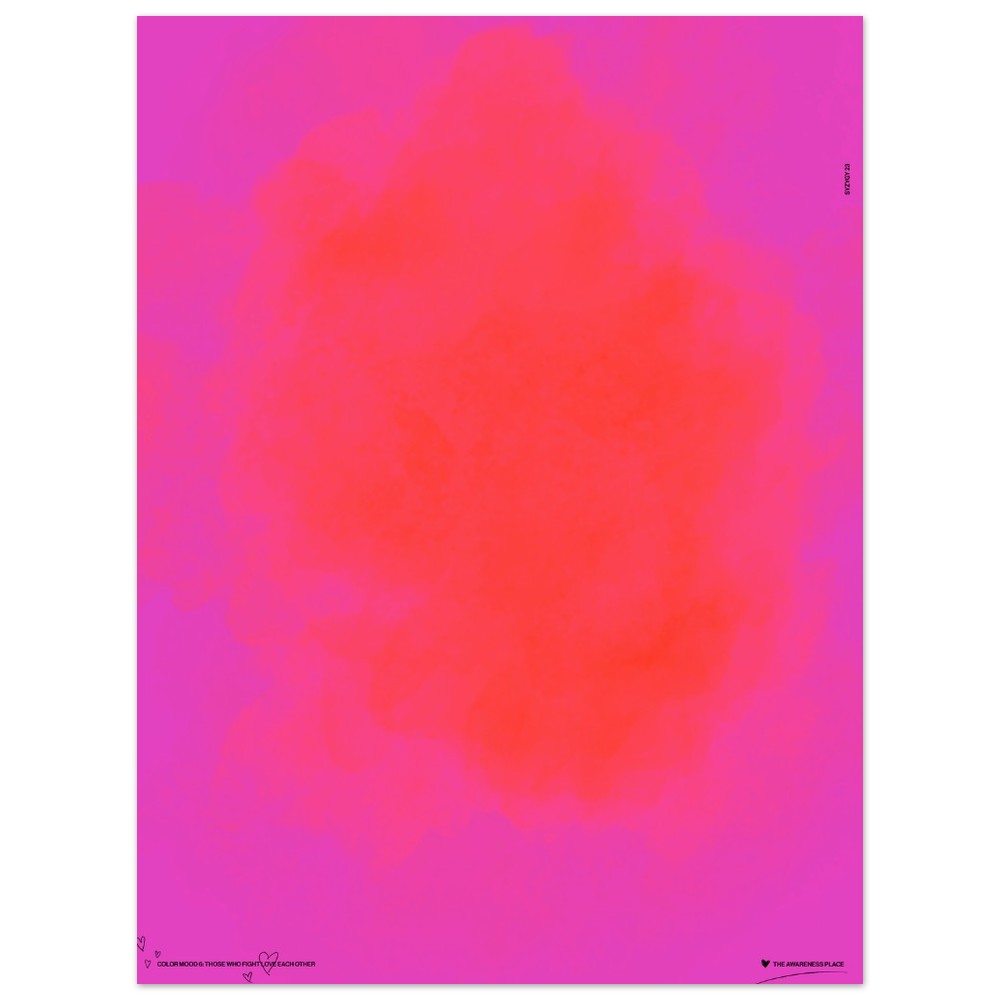 Pink red gradient retro wall art unframed