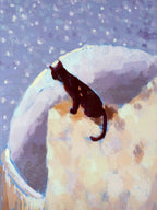 Cat on a roof with the sea at the background