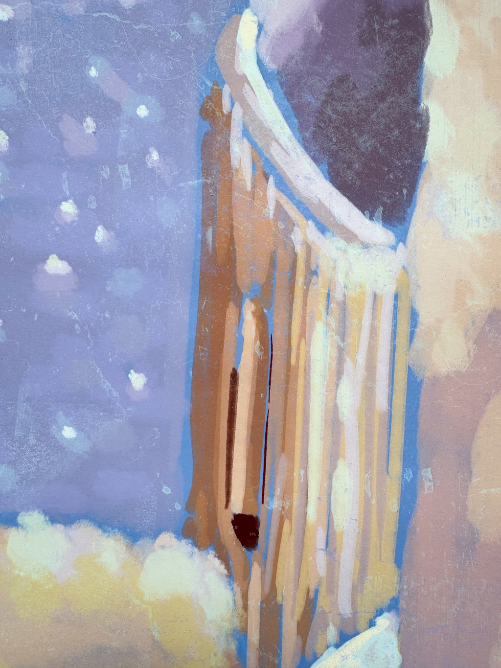 cat on the roof art print detailed close up
