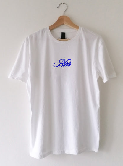 Aesthetic Blue Retro Tshirt, Artsy Bleu Oversized Baggy 90s Tshirt